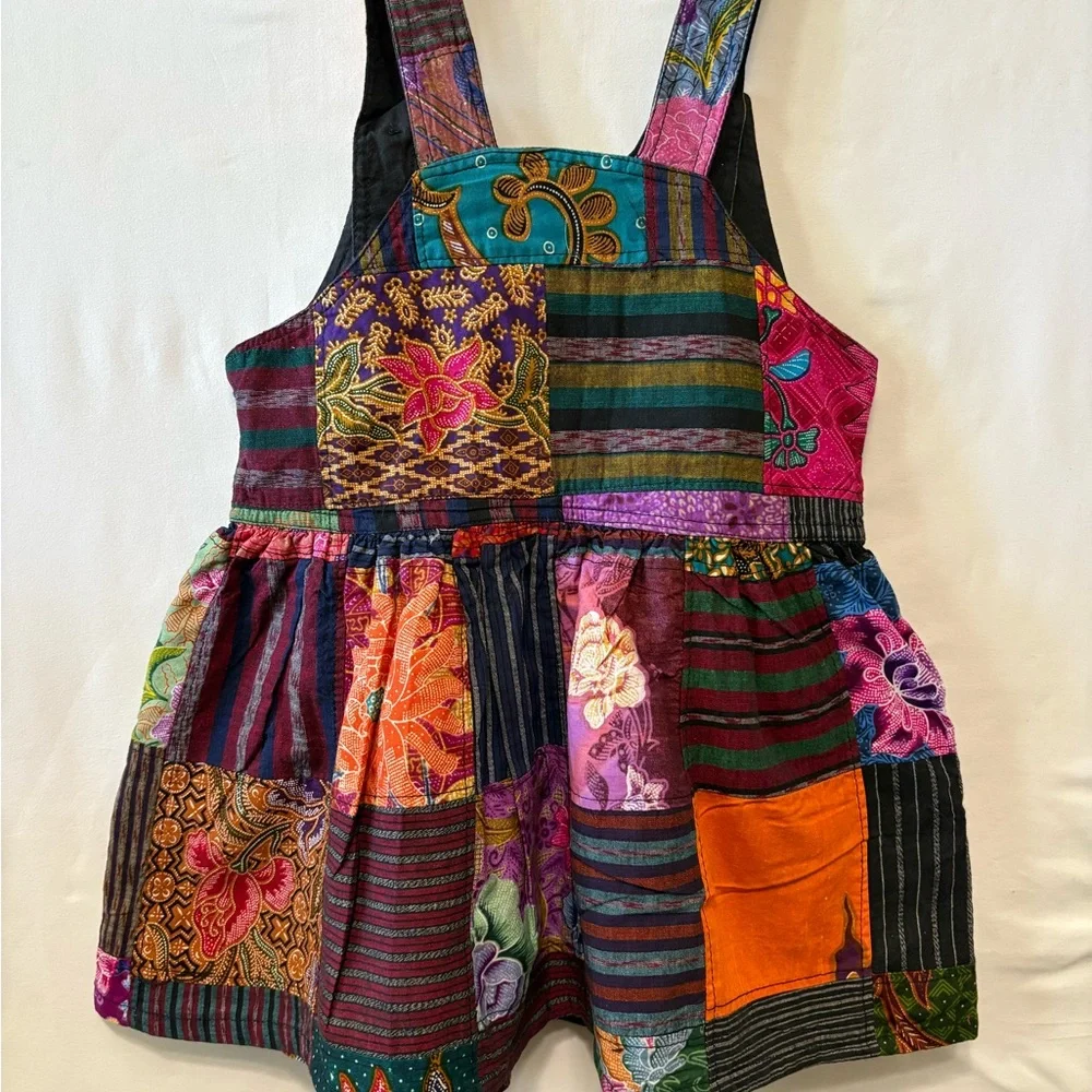 Vintage Colorful Patchwork girl Dress
